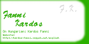 fanni kardos business card